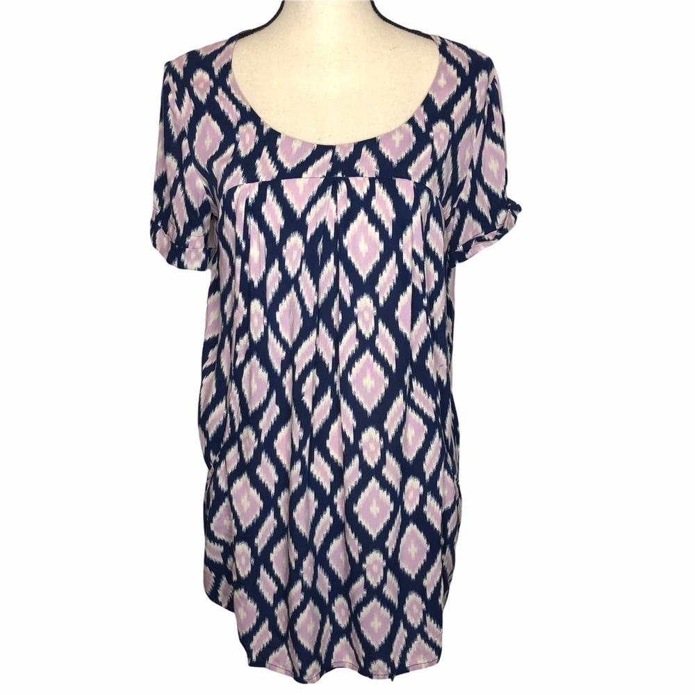 Antropologie Holding Horses abstract ikat diamond print country western long top